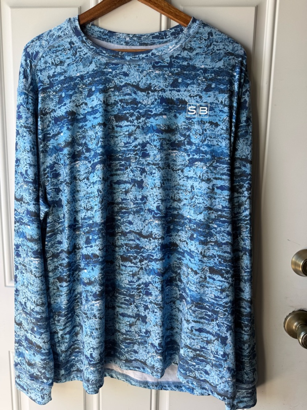 SB Performance Blue Patterned Long-Sleeve Shirt